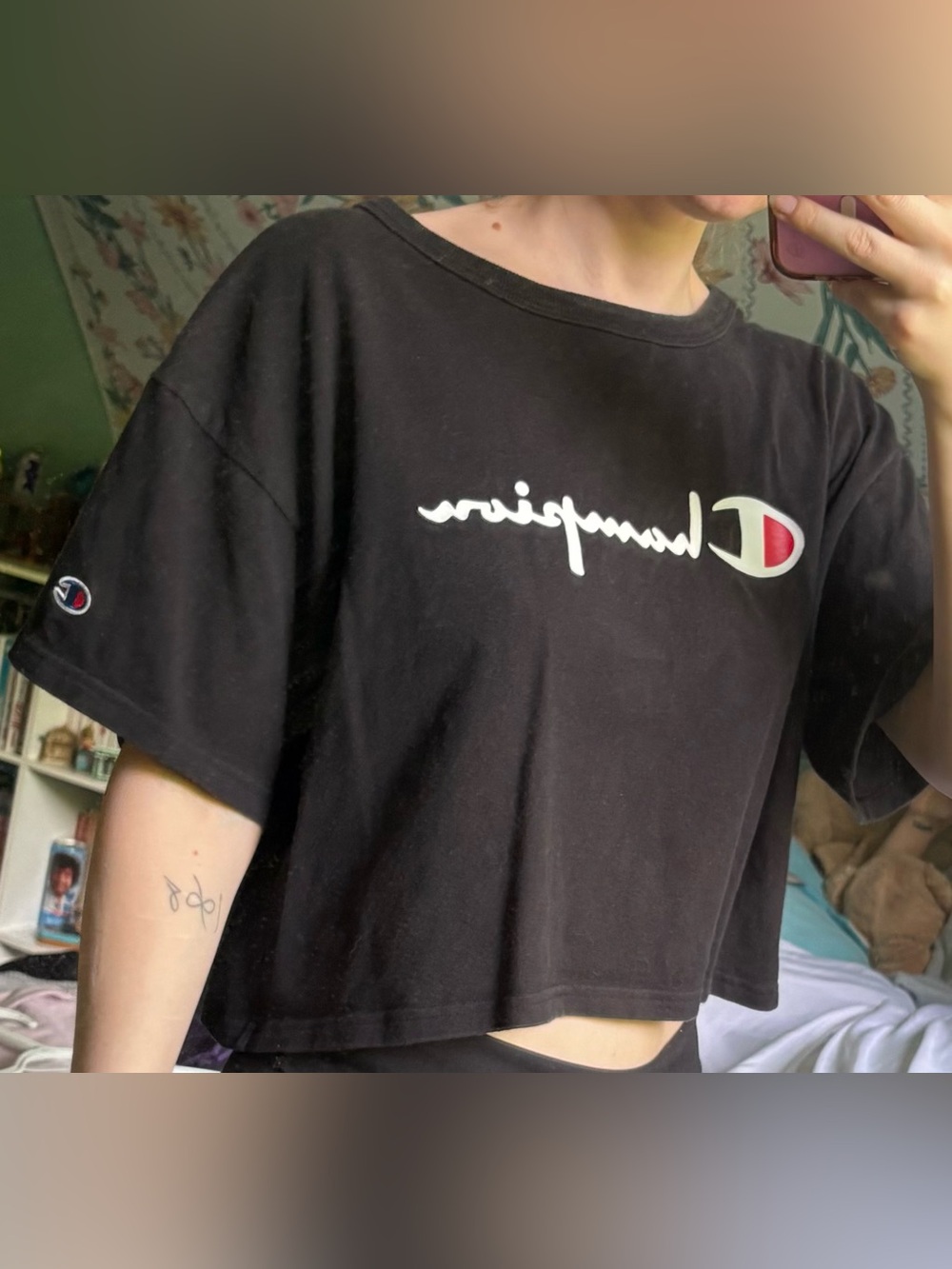 Champion Black Reverse Weave Label Sweatshirt